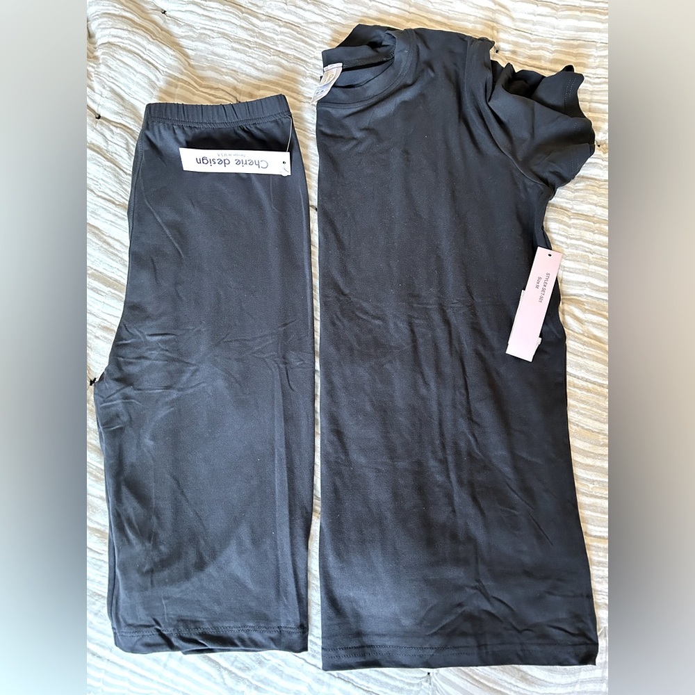 NWT, Woman’s Biker shorts & T-shirt set.